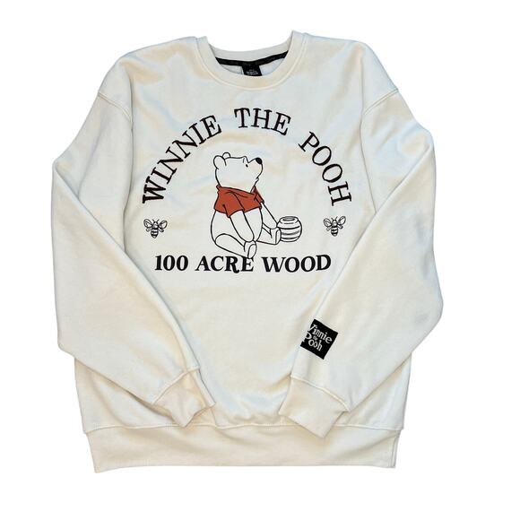 Disney Winnie the Pooh 100 Acre Wood Tan Crewneck Sweatshirt Medium - Picture 1 of 6